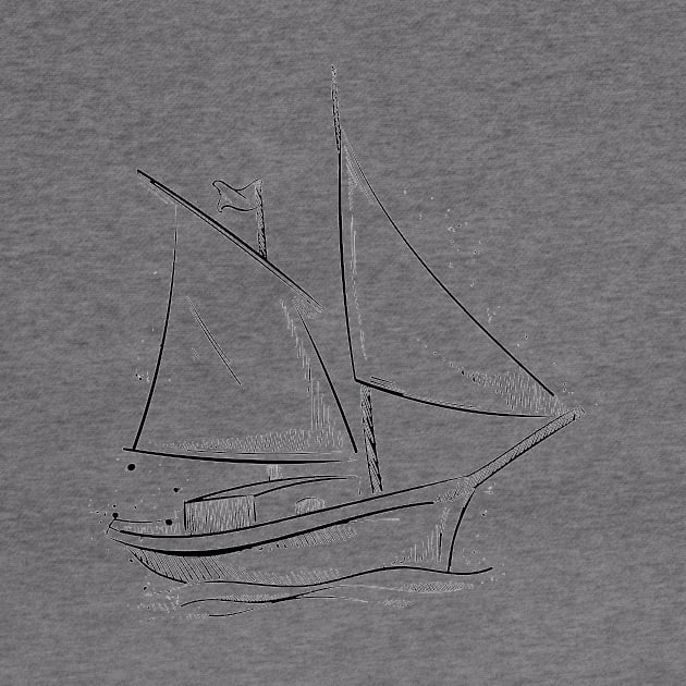 Sailor Sailing Sailboat Minimalism Design by HBfunshirts